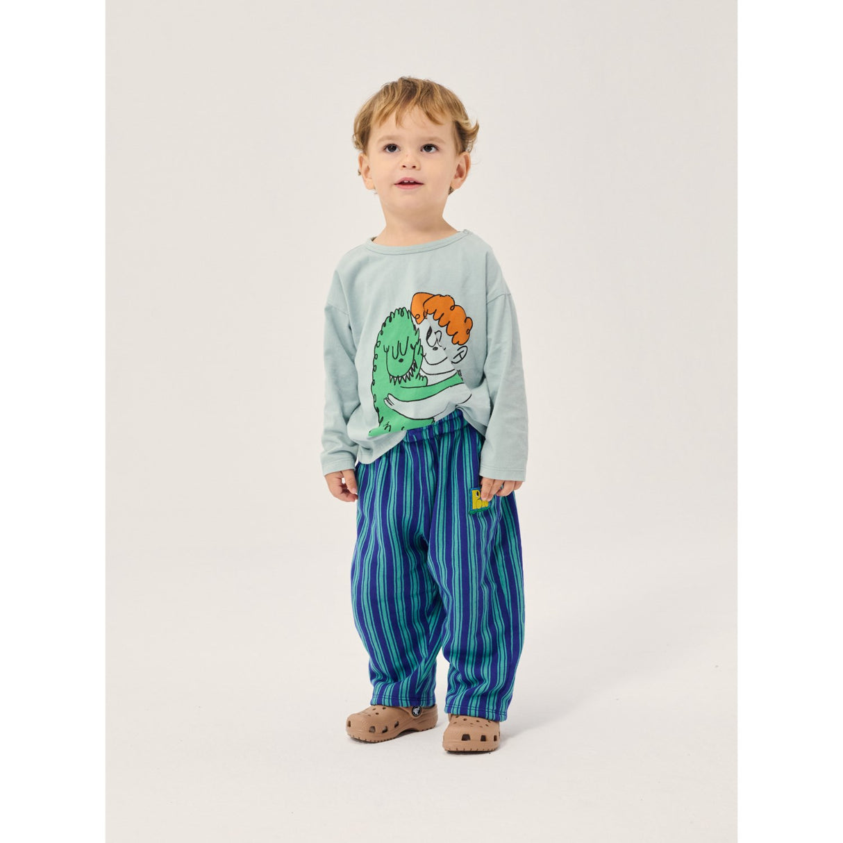 Bobo Choses Light Blue Hug Hairy Monster LS T-Shirt