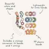 Mushie Multi Mushie Bead Lacing Legetøj Sæt