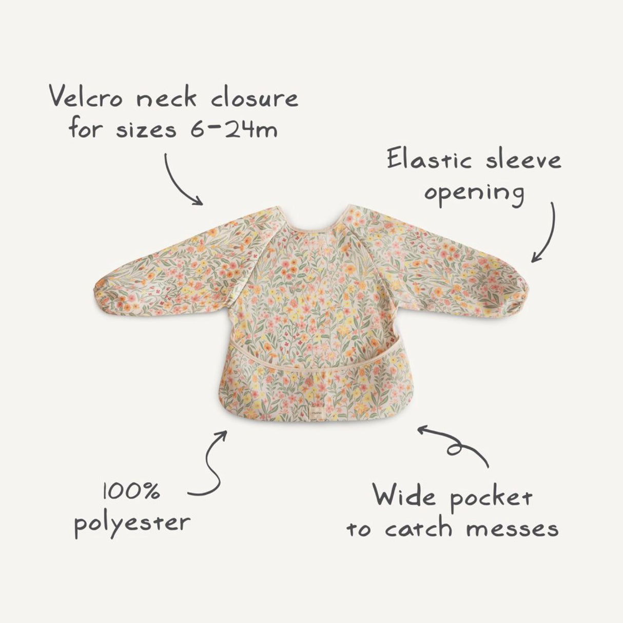 Mushie Space Mushie Long Sleeve Hagesmæk - Space