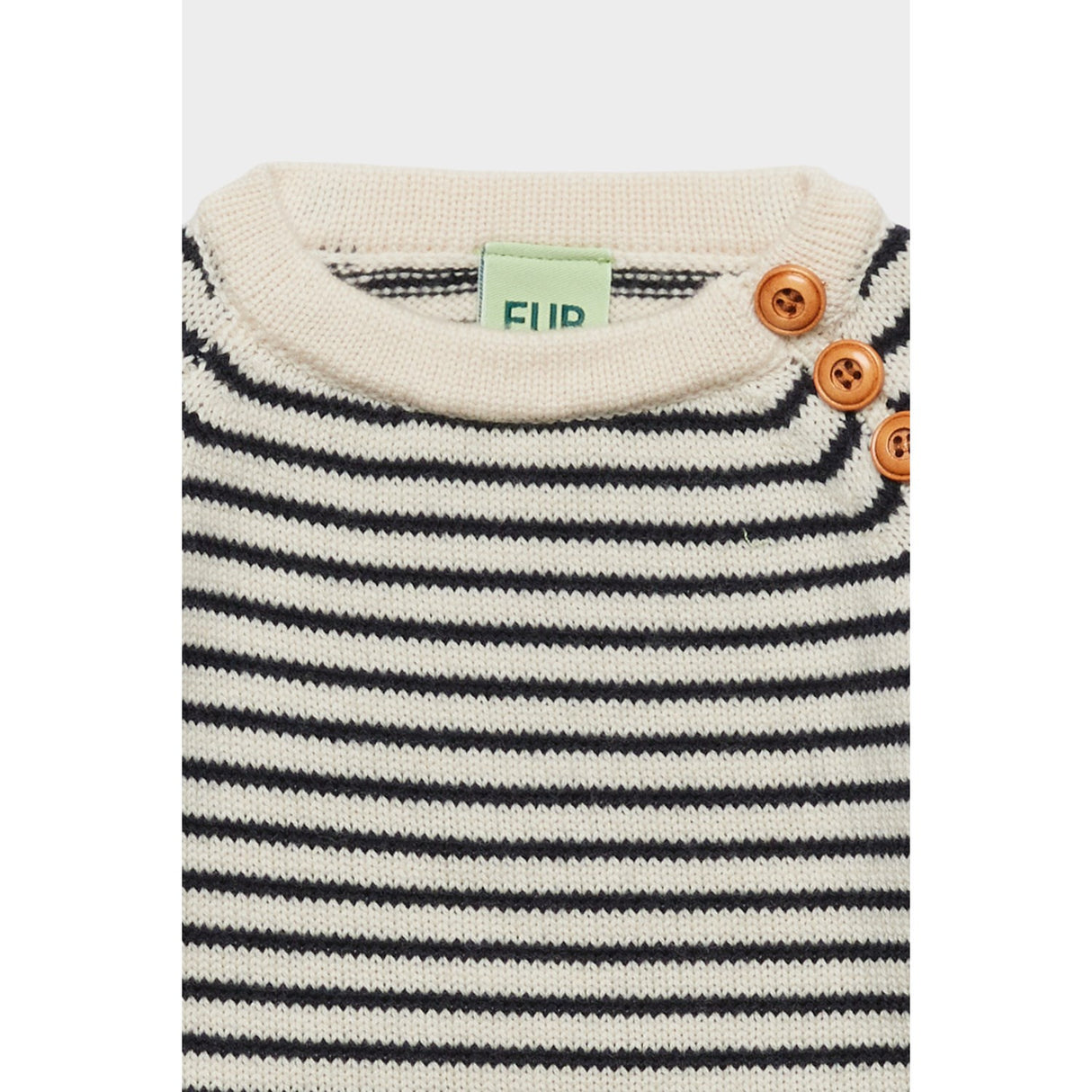 FUB Ecru/Navy Baby Sweater