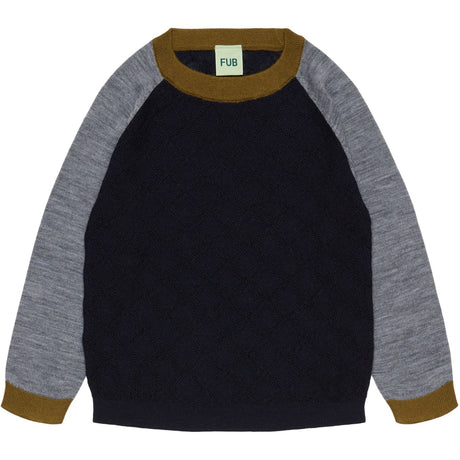 FUB Dark Navy Colour Block Crew