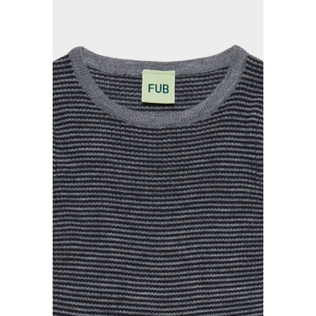 FUB Steel/Dark Navy Rib Bluse