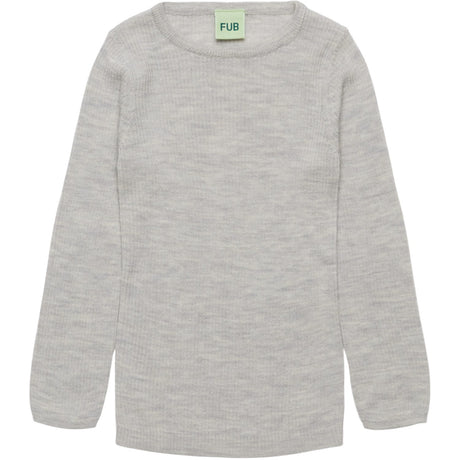 FUB Light Grey Melange Rib Bluse