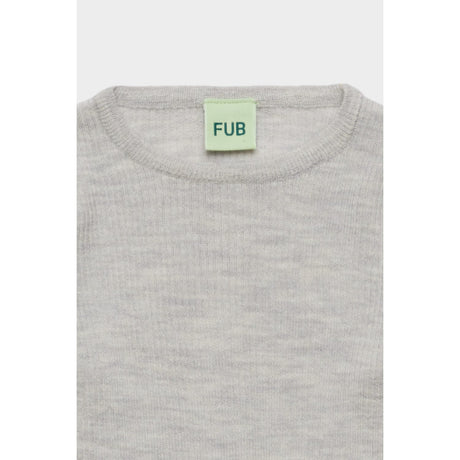 FUB Light Grey Melange Rib Bluse