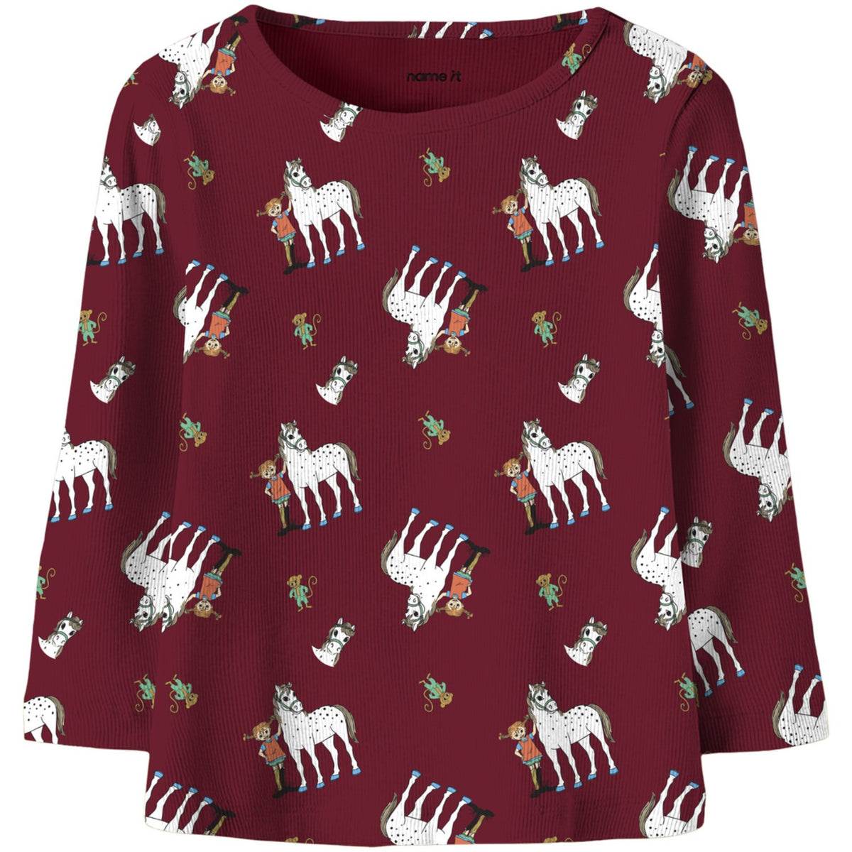 Name It Red Dahlia Nmfokka Pippi Ls Slim Top Sky