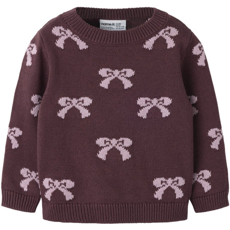 Name It Catawba Grape Mauve Shadows Bow Nmfrekka Ls Strik