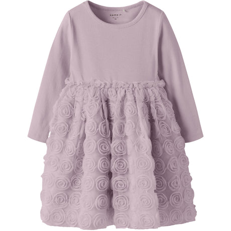 Name It Mauve Shadows Nmfsykia Tyl Ls Kjole