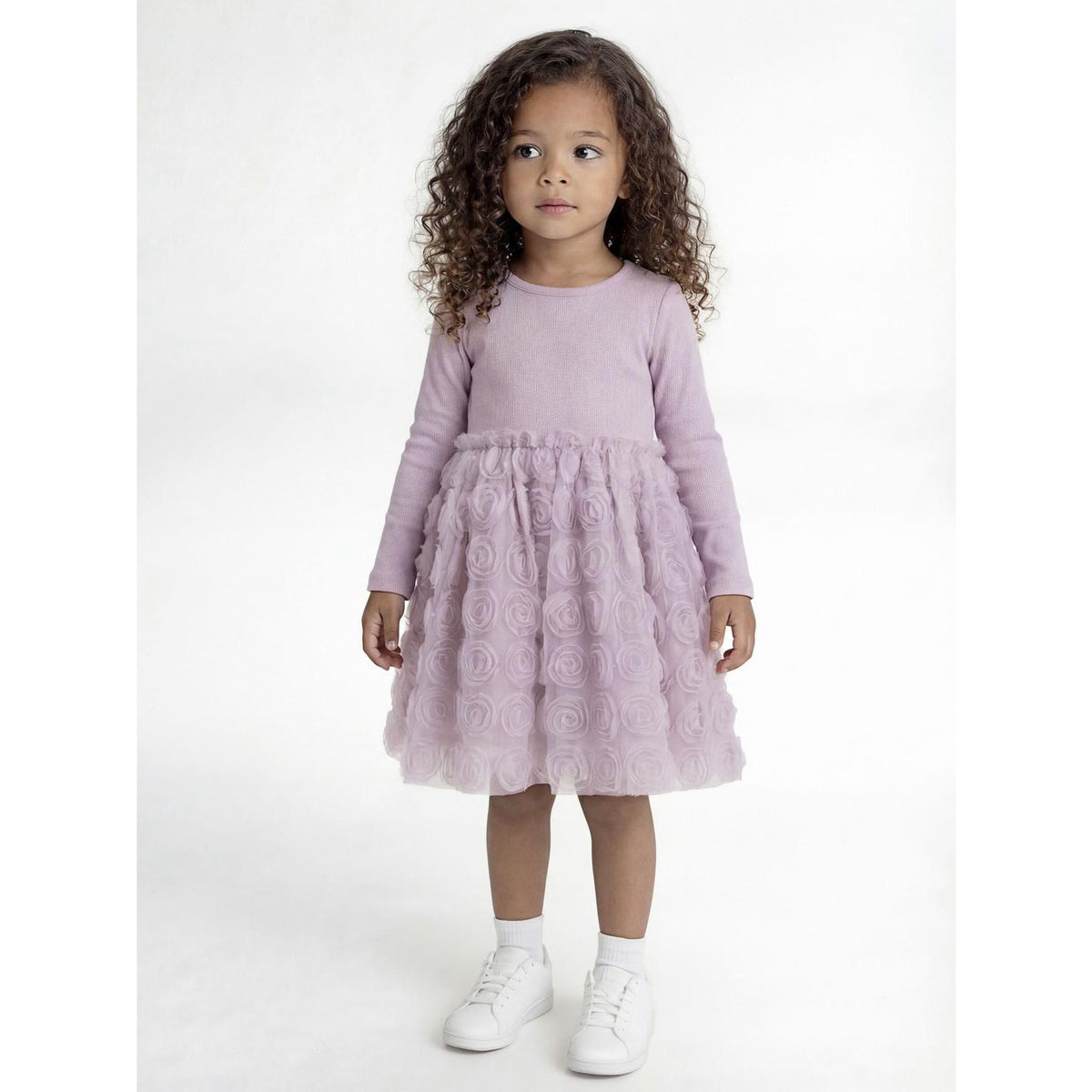 Name It Mauve Shadows Nmfsykia Tyl Ls Kjole