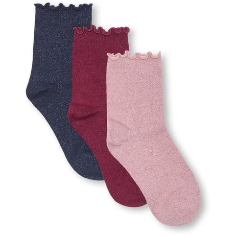 kids ONLY Cabernet Kogwinter Xmas Glitter Strømper 3-Pak Acc