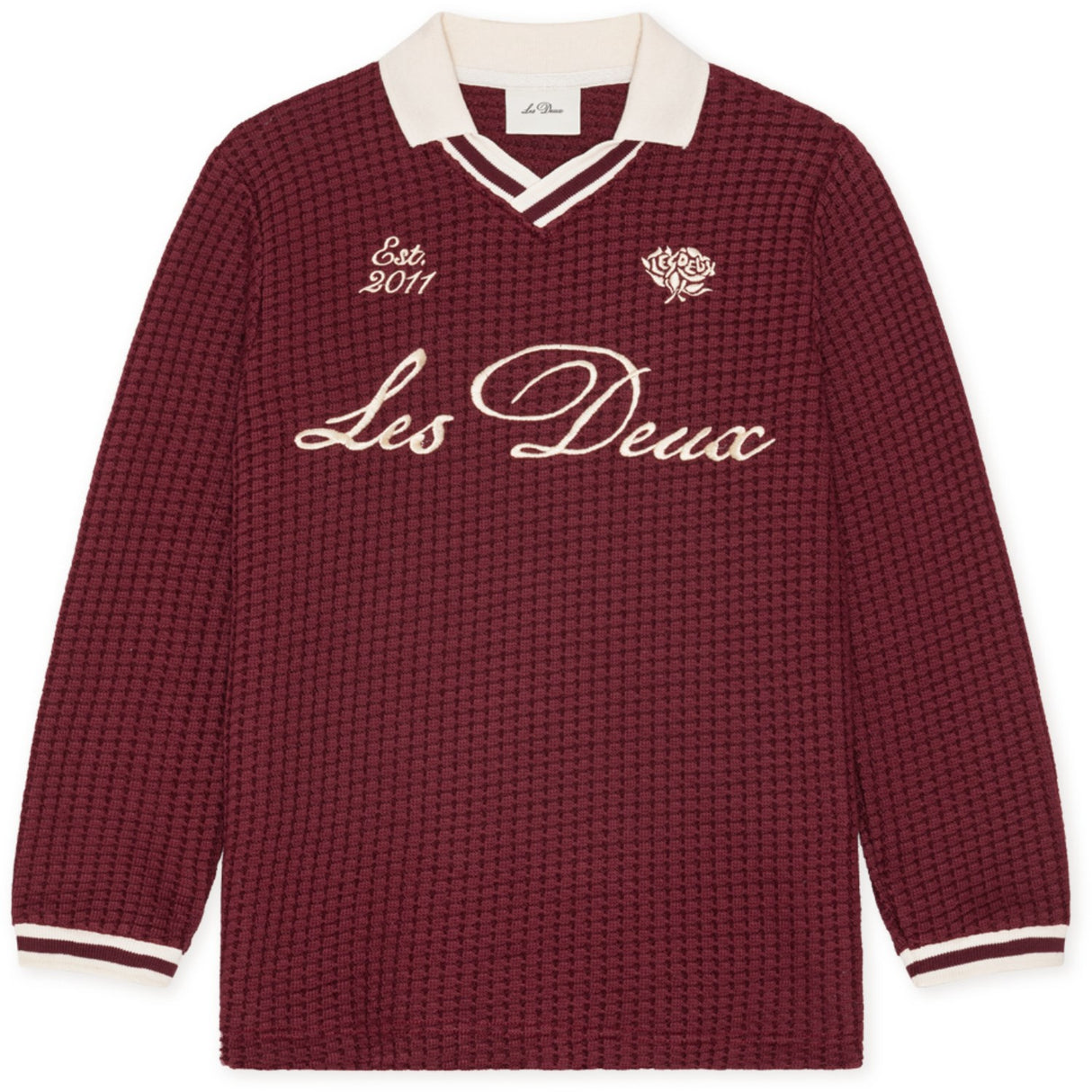 Les Deux Kids Chocolate Truffle Red Waffle Ls Football Jersey Kids