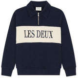 Les Deux Kids Dark Navy Lynlås Rugby Sweatshirt Kids