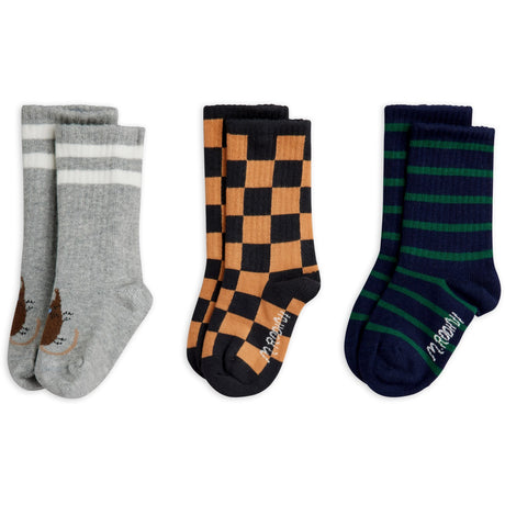Mini Rodini Multi Chess Check 3-Pak Strømper