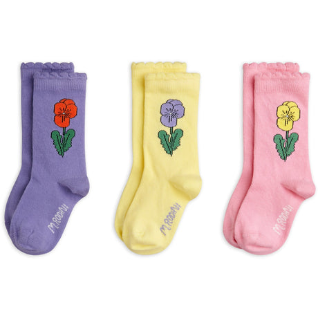 Mini Rodini Multi Violas 3-Pak Strømper
