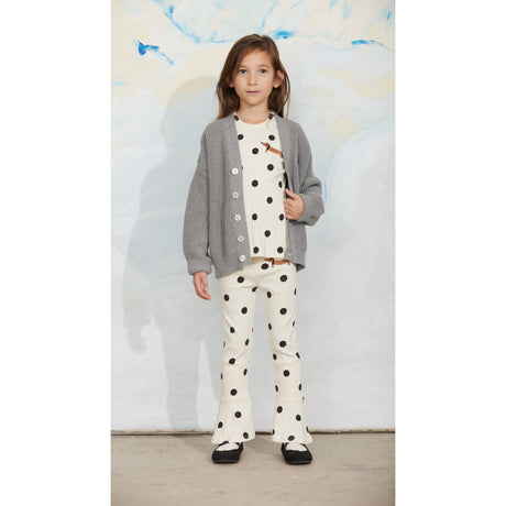 Mini Rodini Grey Melange Ritzratz Patch Strikket Cardigan