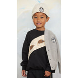Mini Rodini Grey Melange Ritzratz Patch Strikket Cardigan