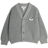 Mini Rodini Grey Melange Ritzratz Patch Strikket Cardigan