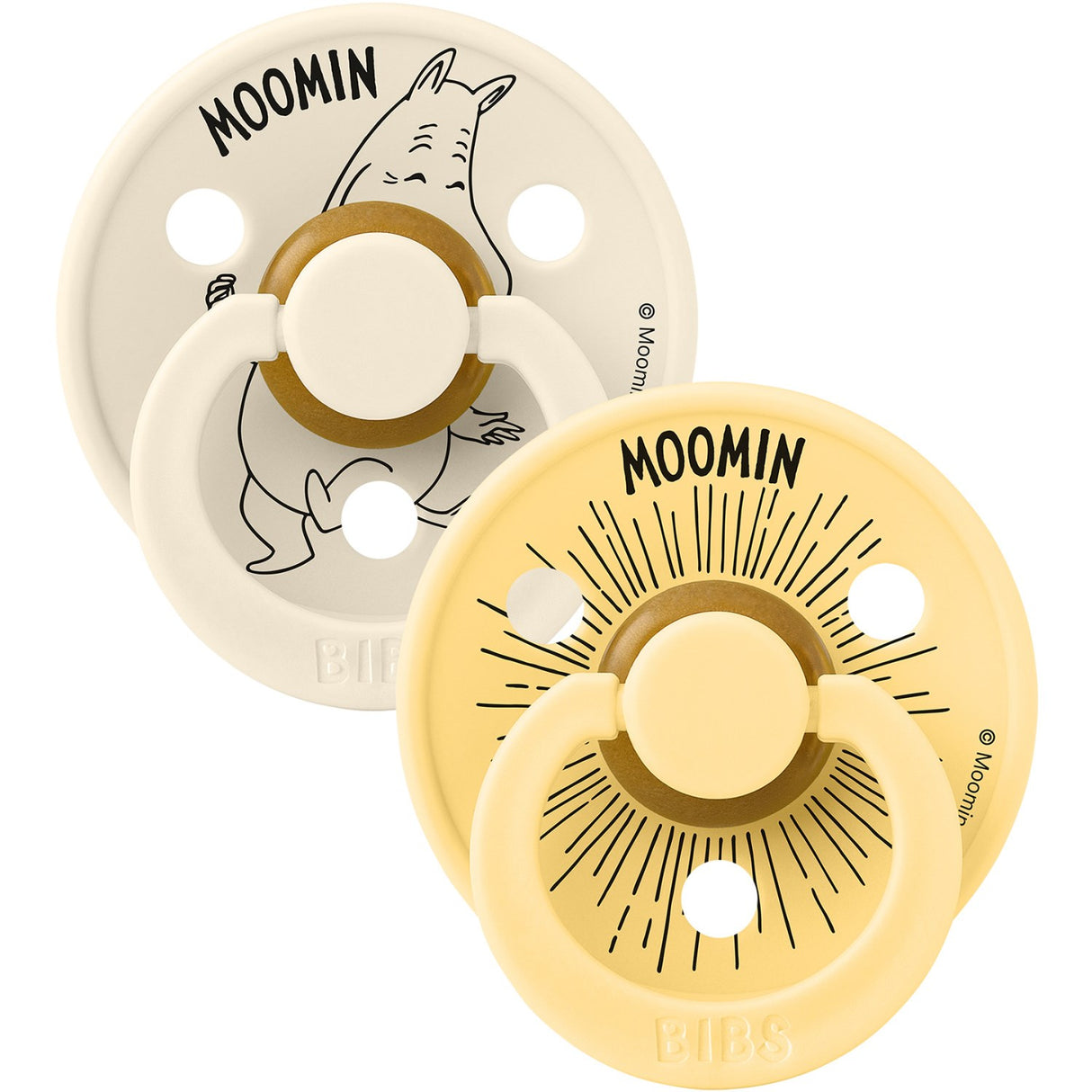 Bibs Ivory / Pale Butter X Moomins Sut Colour Moomintroll 2-Pak Latex