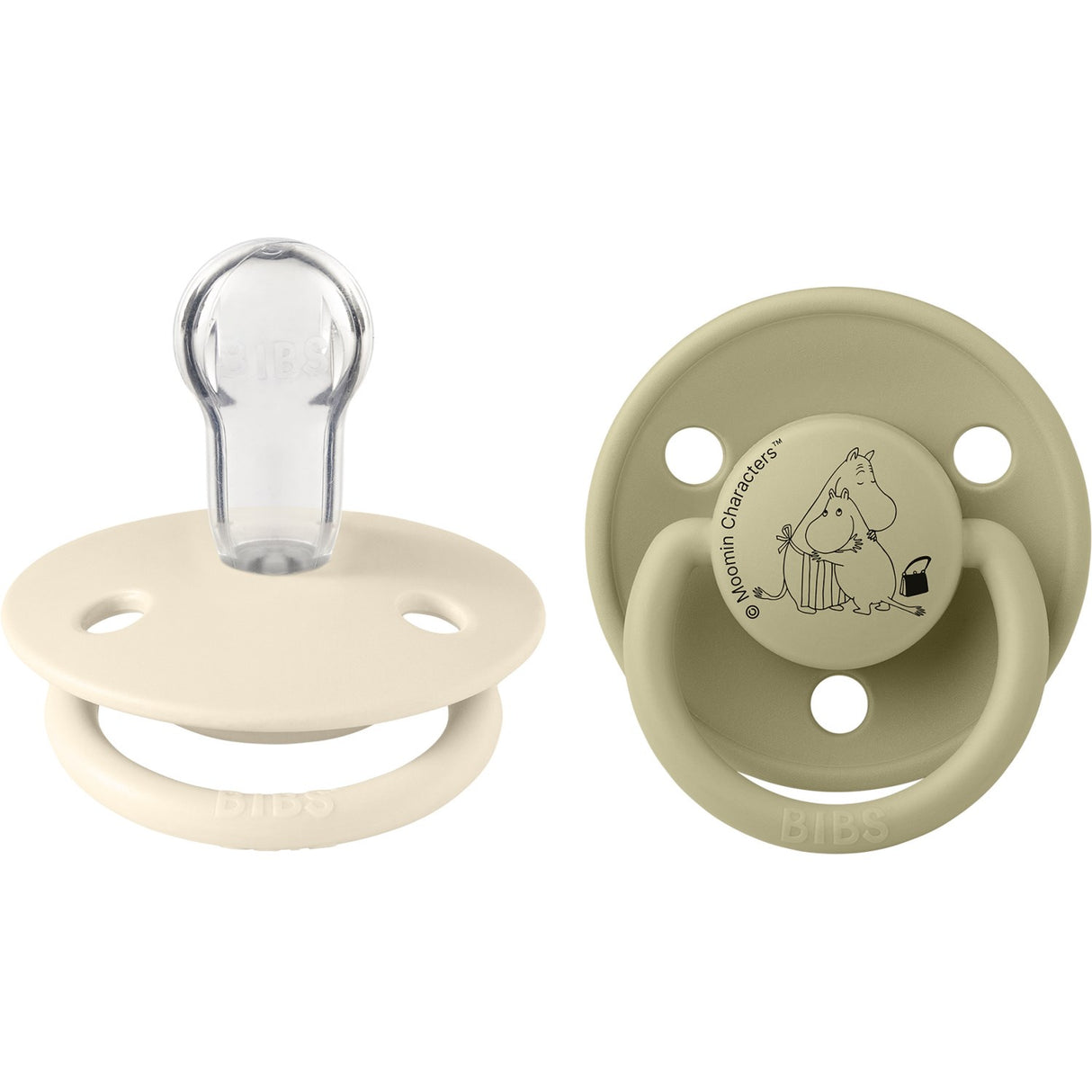 Bibs Ivory / Khaki X Moomins Sut De Lux Stinky 2-Pak Silikone