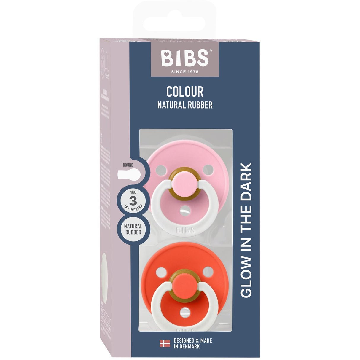 Bibs Baby Pink GLOW / Tango GLOW Sut Colour 2-Pak Latex