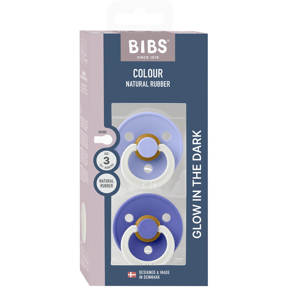 Bibs Hush GLOW / Grape GLOW Sut Colour 2-Pak Latex