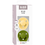 Bibs Pale Butter / Wasabi Sut De Lux 2-Pak Silikone