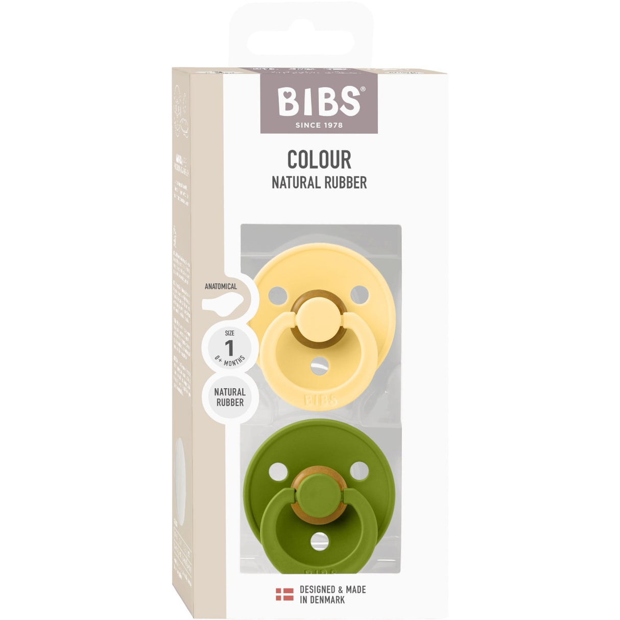 Bibs Pale Butter / Wasabi Sut Colour 2-Pak Anatomical Latex
