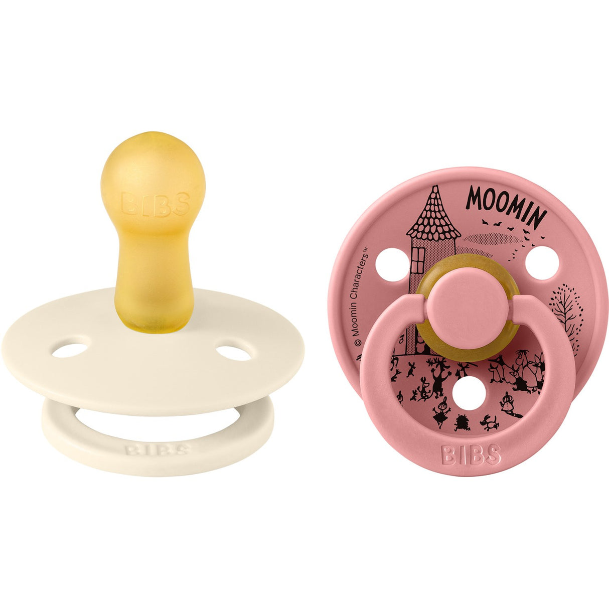 Bibs Ivory / Dusty Pink X Moomins Sut Colour Little My 2-Pak Latex
