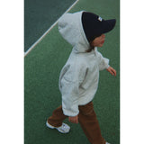 Konges Sløjd Grey Melange Lou Sweat Zip Hætte Gots