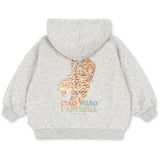 Konges Sløjd Grey Melange Lou Sweat Zip Hætte Gots