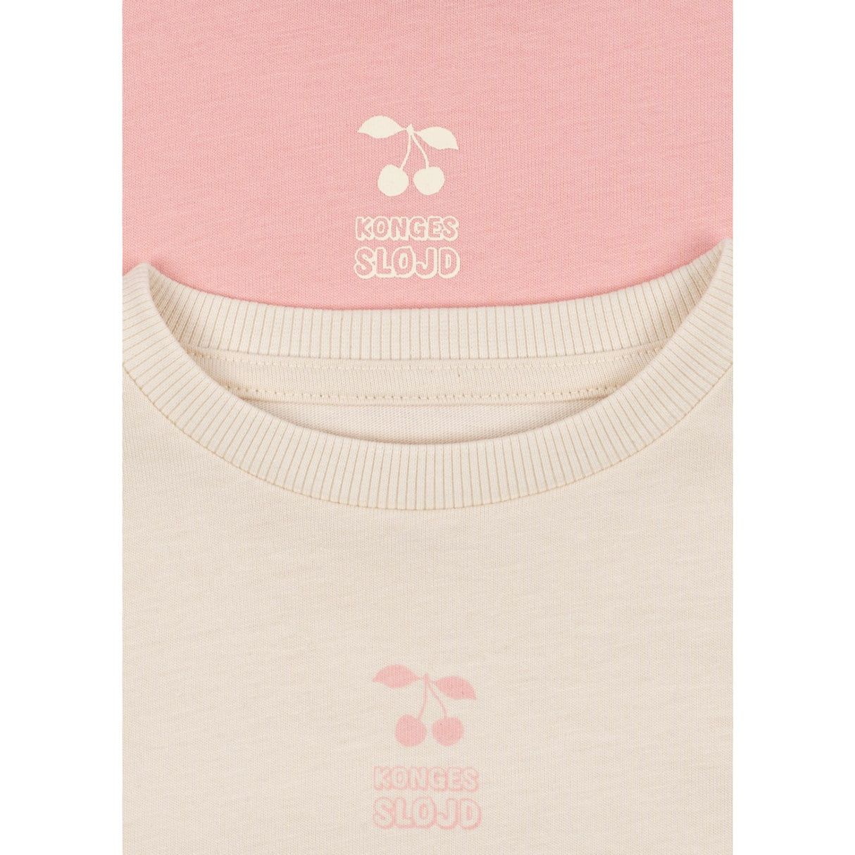 Konges Sløjd Pink Dolphin/Antique White 2 Pak Lin Ls Tee Gots
