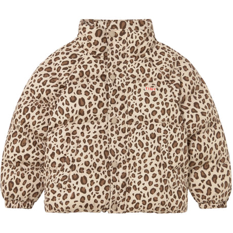 TinyCottons Dark Vanilla Animal Print Kort Vatteret Jakke