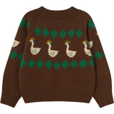 TinyCottons Cacao Green Geese Sweater