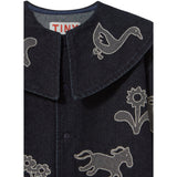 TinyCottons Denim Dark Wash 1 Horses & Flowers Denim Kjole