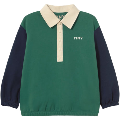 TinyCottons Dark Green Farve Block Polo Sleeve Tee