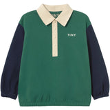 TinyCottons Dark Green Farve Block Polo Sleeve Tee