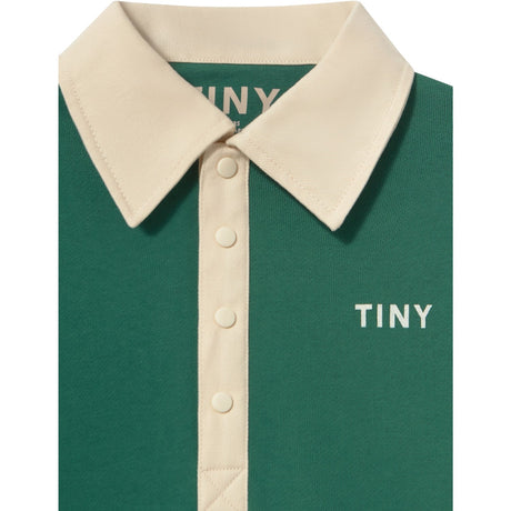 TinyCottons Dark Green Farve Block Polo Sleeve Tee