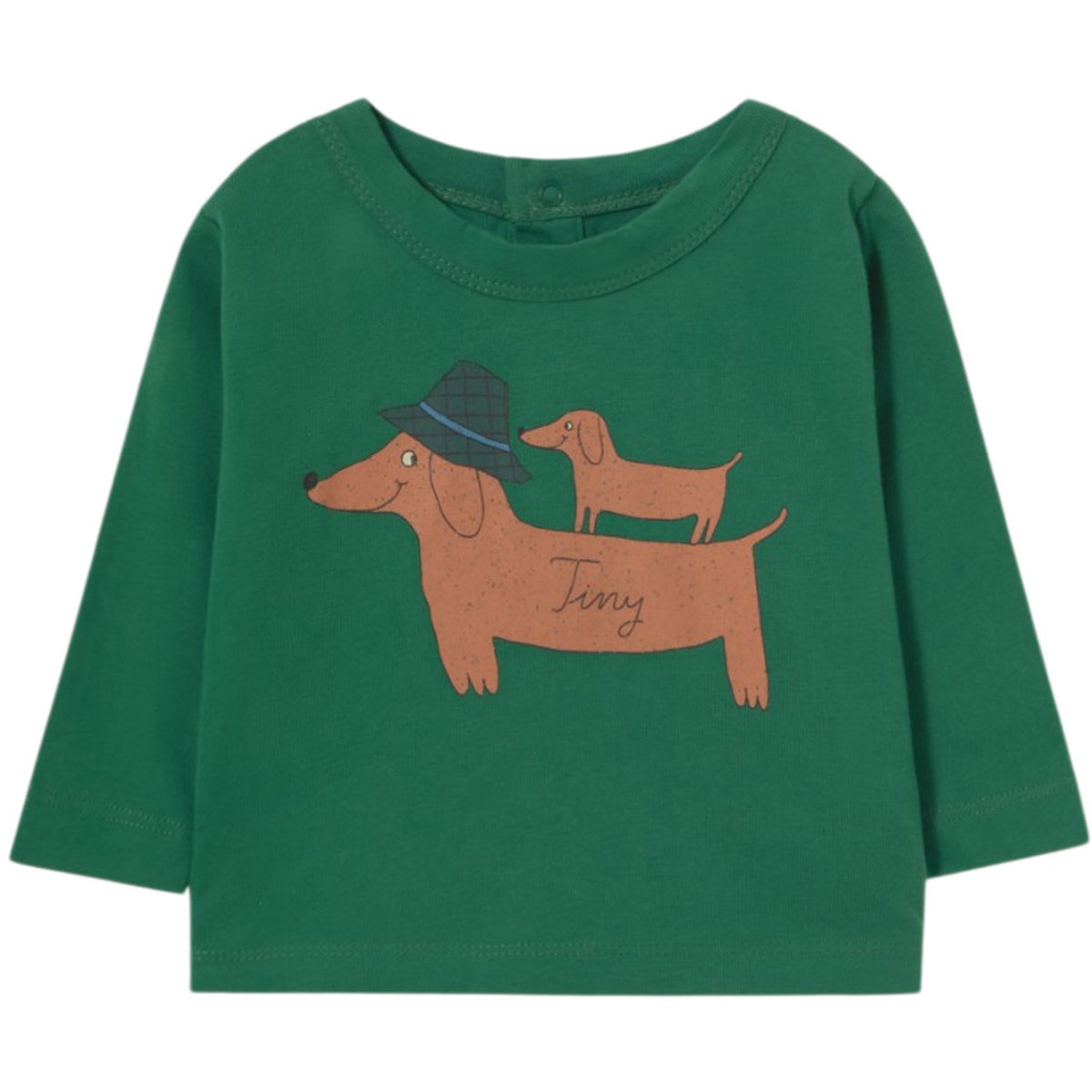 TinyCottons Dark Green Two Dogs Graphic Baby Tee
