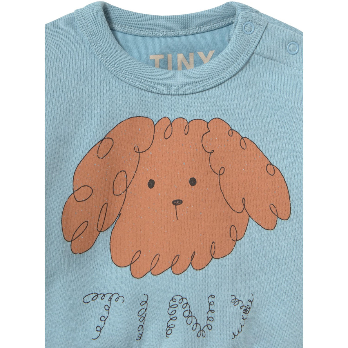 TinyCottons Denim Blue Curly Dog Graphic Baby Sweatshirt