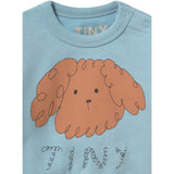 TinyCottons Denim Blue Curly Dog Graphic Baby Sweatshirt
