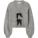 Name It Grey Melange Black Bow Nkfrina Ls Strik Card Noos