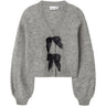 Name It Grey Melange Black Bow Nkfrina Ls Strik Card Noos