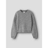 Name It Grey Melange Nkfholly Ls Boxy Kort Strik Noos