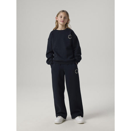 Name It Black Antique White Print Nkfria Wide Sweat Bukser Bru Noos