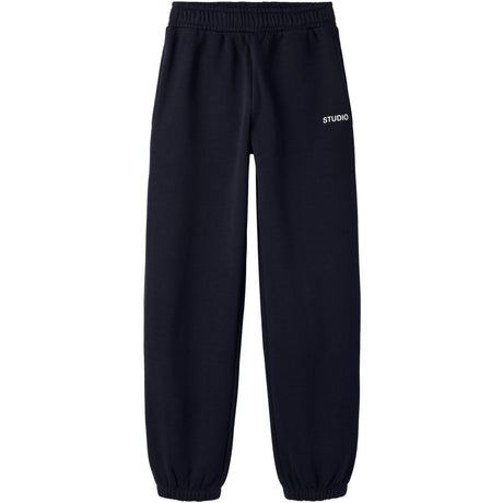 Name It Dark Sapphire Bright White Print Nkmrio Rlx Sweat Bukser Bru Noos