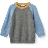 COPENHAGEN COLORS Grey Melange Comb. Merino Rib Strikket Bluse