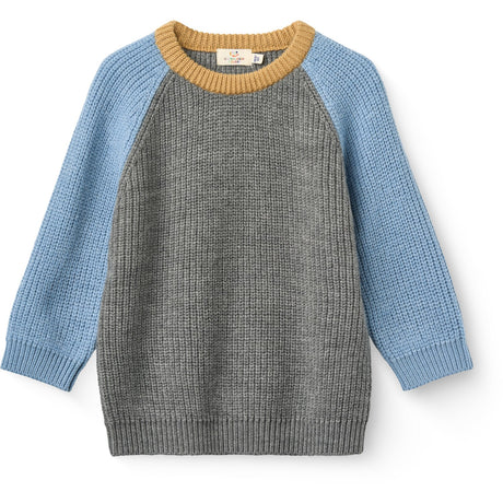 COPENHAGEN COLORS Grey Melange Comb. Merino Rib Strikket Bluse