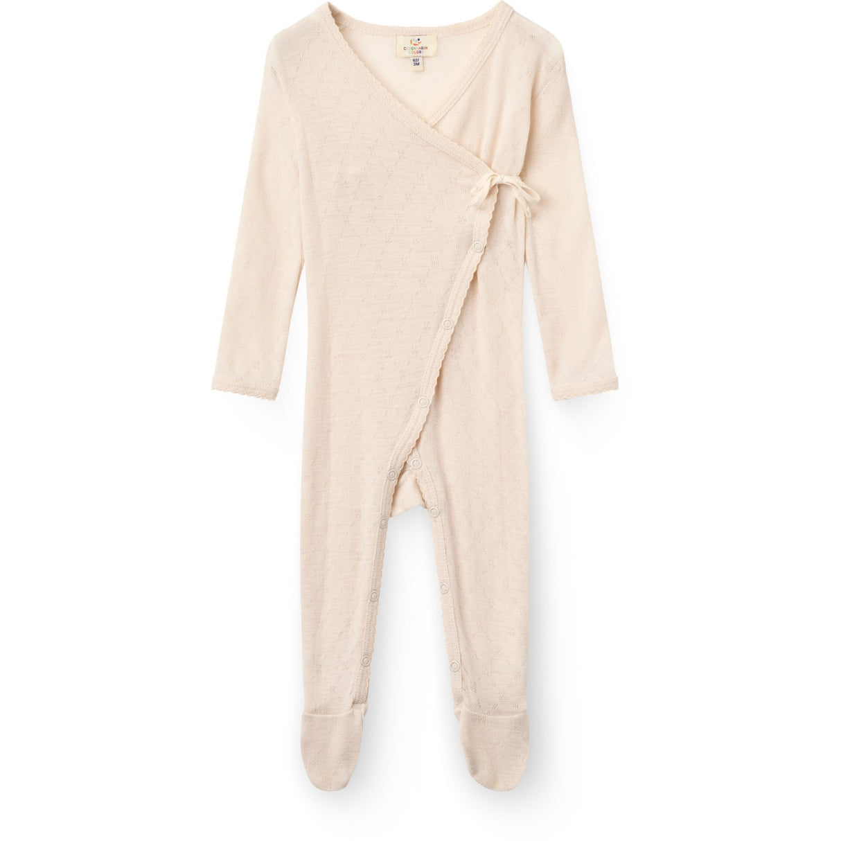 COPENHAGEN COLORS Cream Lt. Strikket Pointelle Cross-Over Full Body