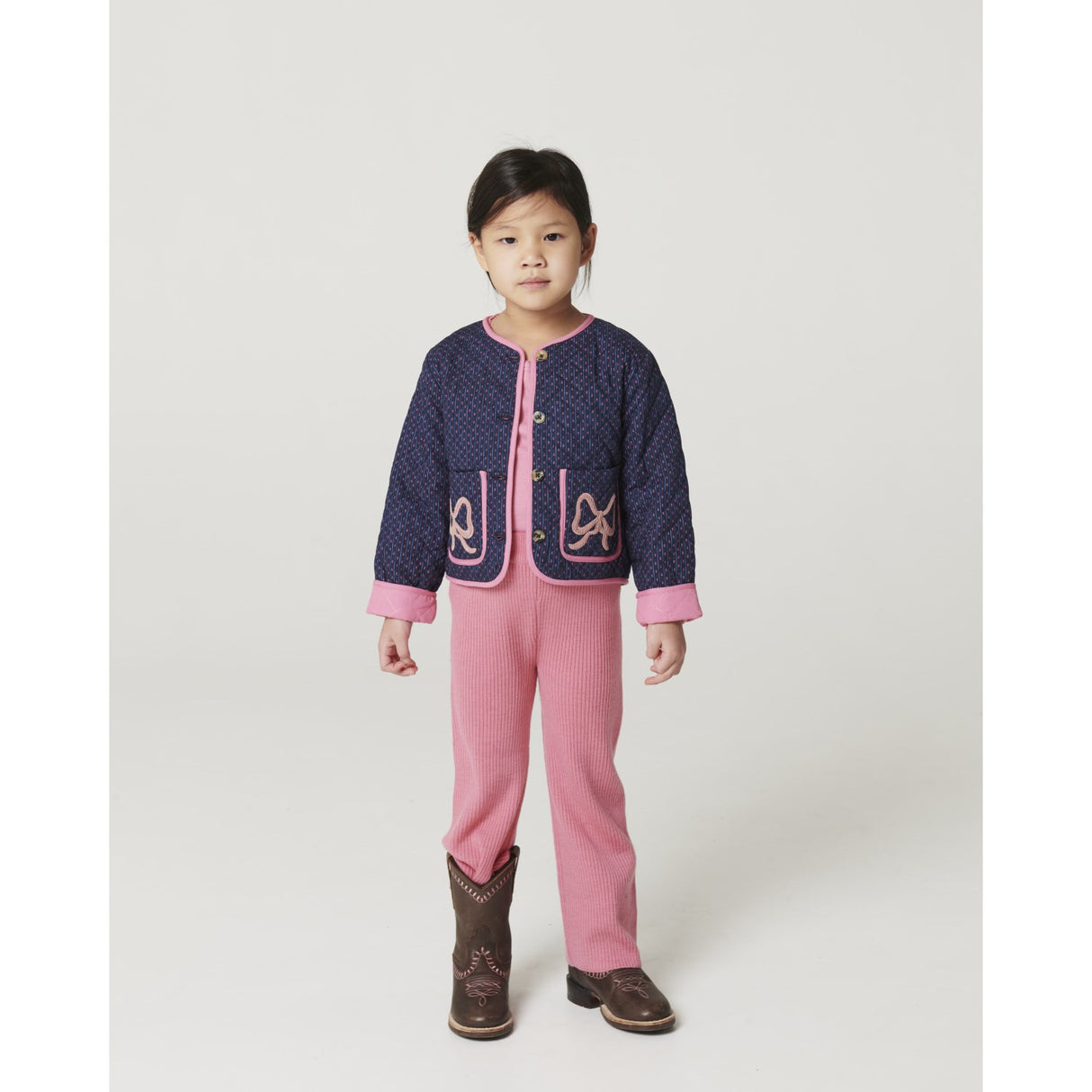 COPENHAGEN COLORS Blossom Pink Merino Wide Rib Bukser