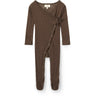 COPENHAGEN COLORS Dk. Brown Lt. Strikket Pointelle Cross-Over Full Body
