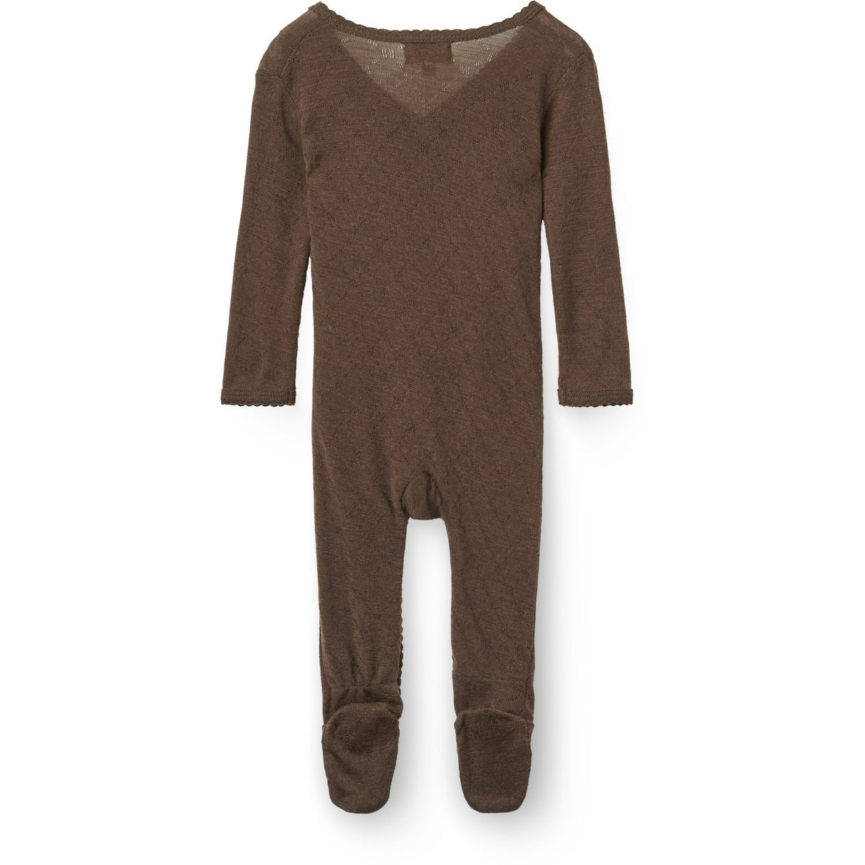 COPENHAGEN COLORS Dk. Brown Lt. Strikket Pointelle Cross-Over Full Body